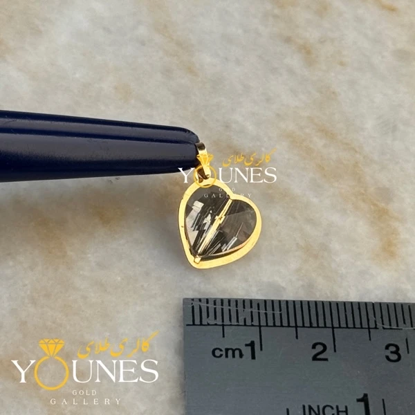 آویز طلا سواروسکی قلبی طوسی